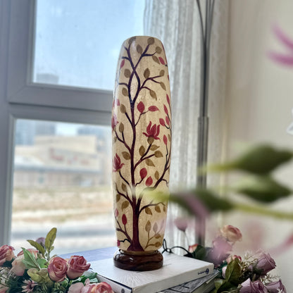 Autumn Breeze Tower – Hand painted camel skin lamp