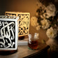 Cube of Enlightenment – Hand painted camel skin lamp