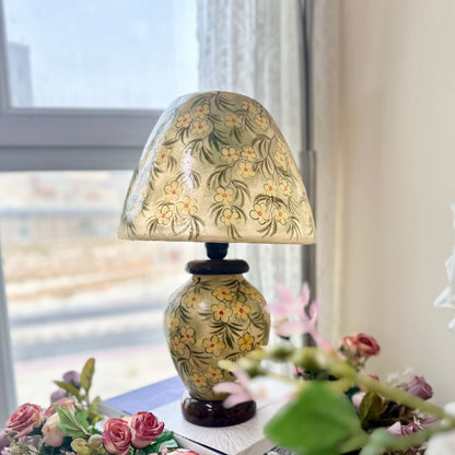 Elegant Floral Hand-Painted Camel Skin Lamp