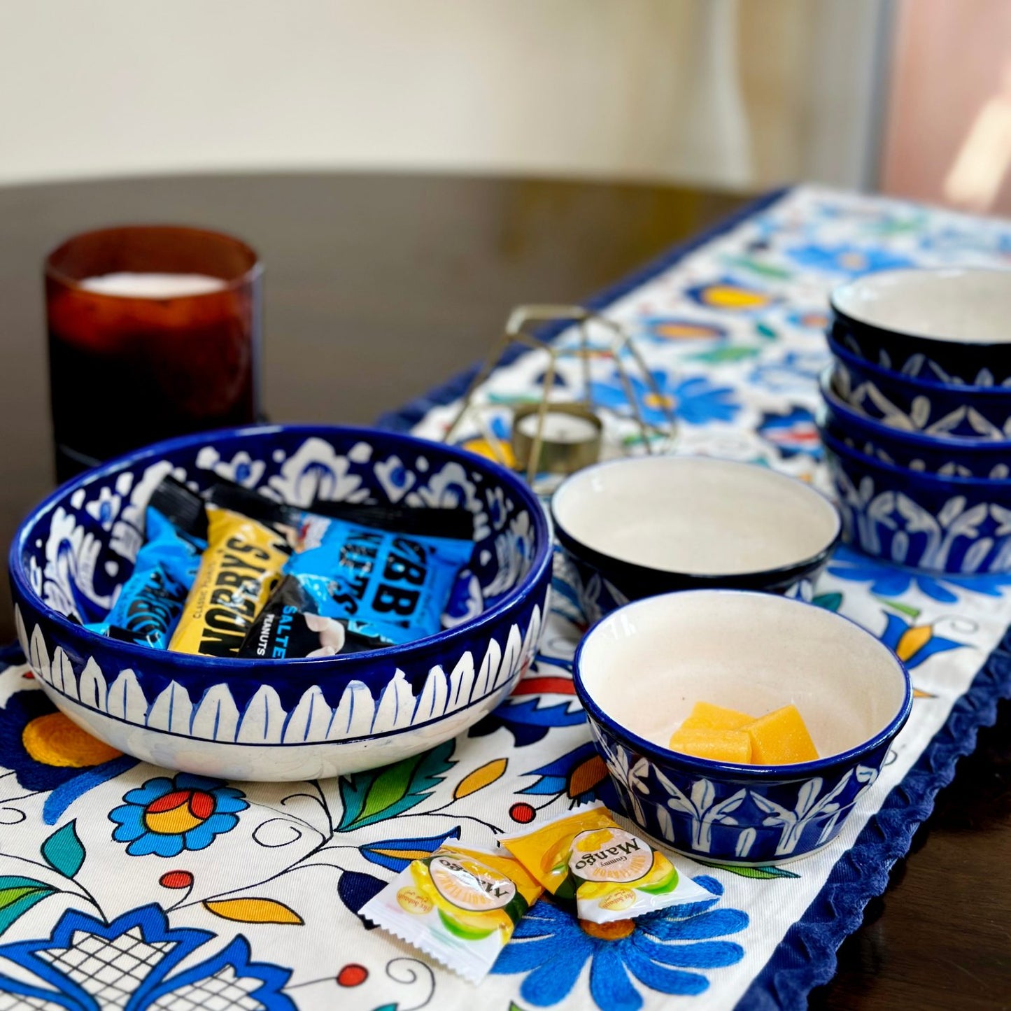 Multan Blue Pottery Soup Bowl Set