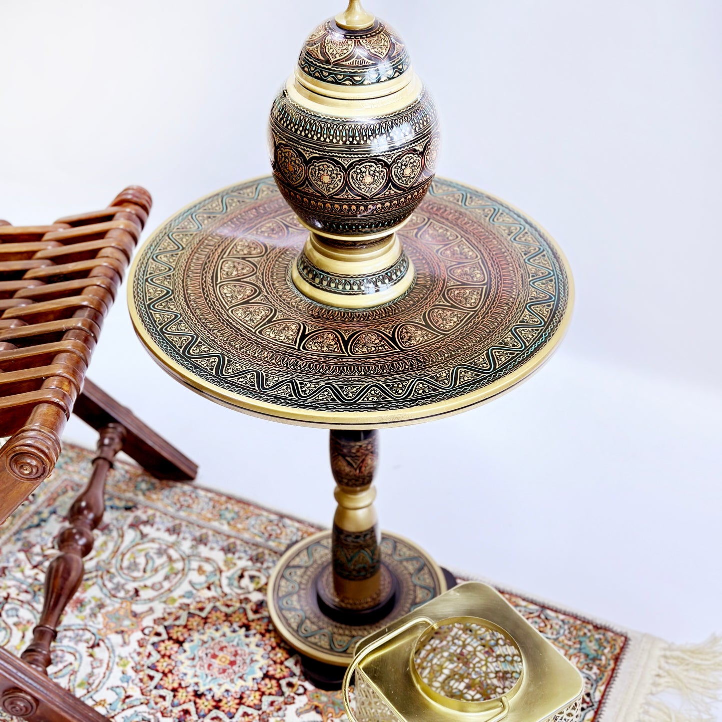 Handcrafted Wooden Round Coffee Table