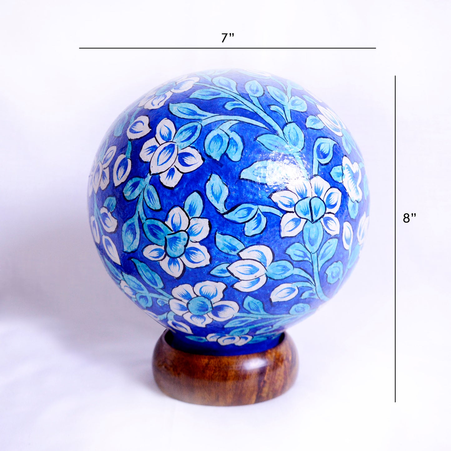 Blooming Blues – Hand painted camel skin lamp