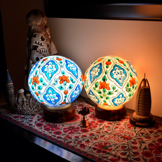 Love and Compassion – Hand painted camel skin lamp