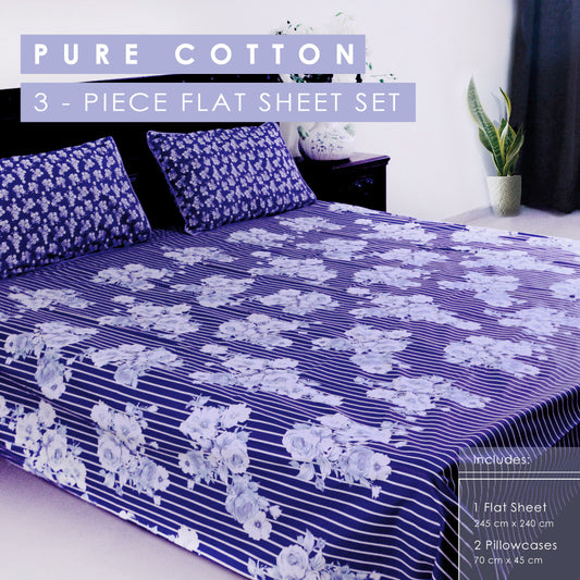 Midnight Bloom Bed Sheet With 2 Pillow Covers