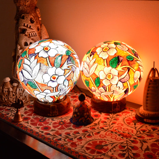 Miracle Garden – Hand painted camel skin lamp