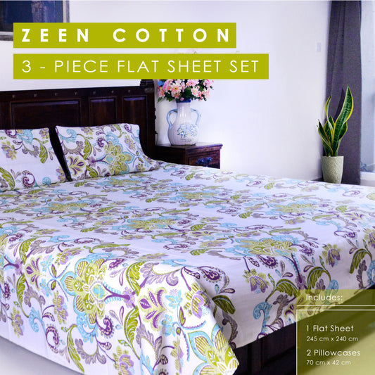Colors on Canvas Bed Sheet With 2 Pillow Covers