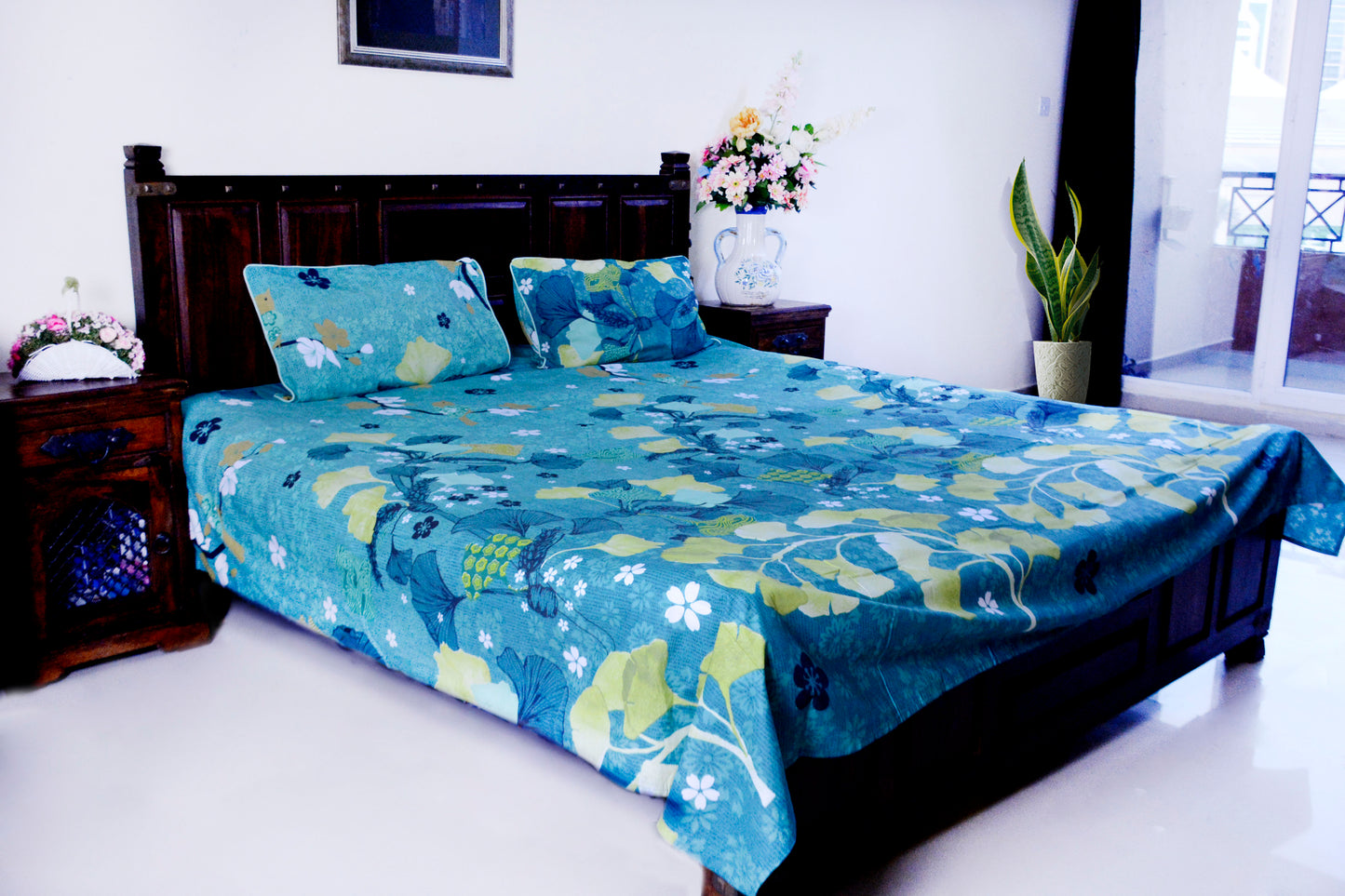 Sea Weeds Bed Sheet With 2 Pillow Covers